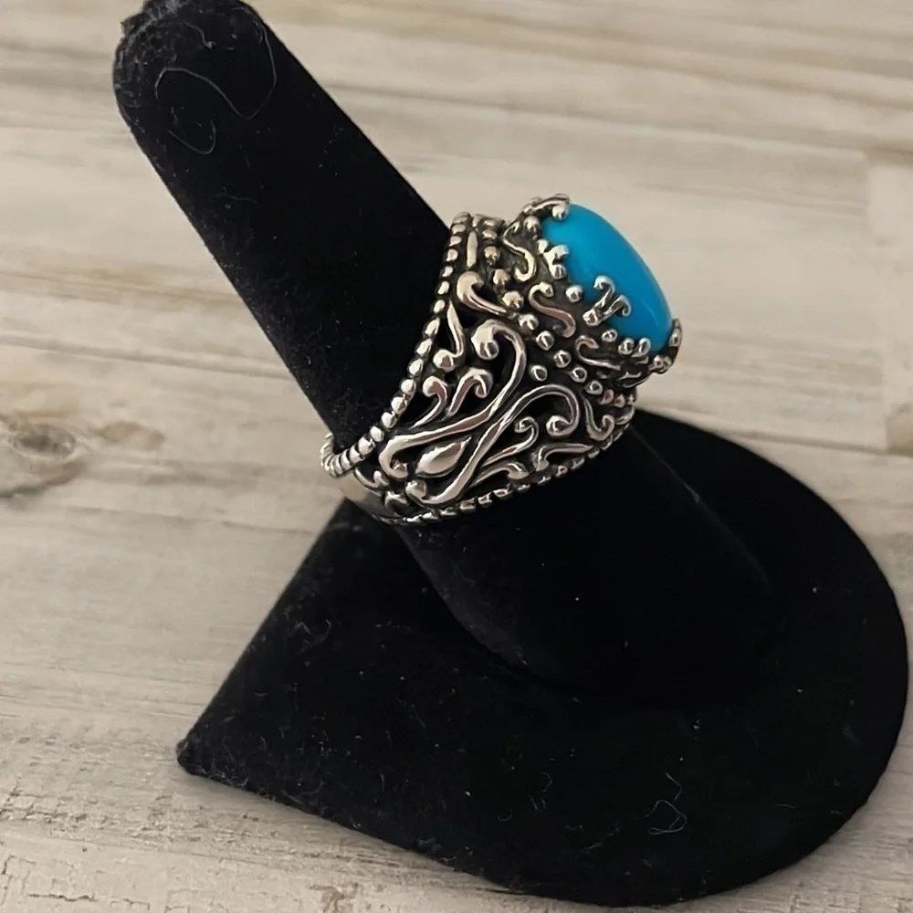 Carolyn Pollack Relios Sterling Silver Turquoise Statement Ring